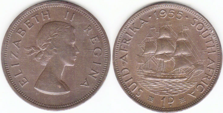 1955 South Africa Penny (EF) A002087